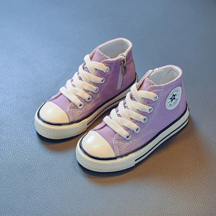 Children's Mid-Top Canvas Shoes Soft Sole Comfortable Casual Children's Shoes Boys and Girls Non-slip Breathable Board Shoes