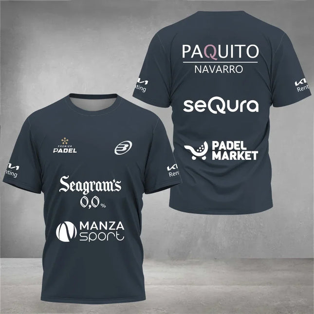 Men's T-shirt Cool Sweat Absorption Short Sleeve New Summer Sports Short Sleeve Breathable Short Sleeve Padel Men's Top T-shirt