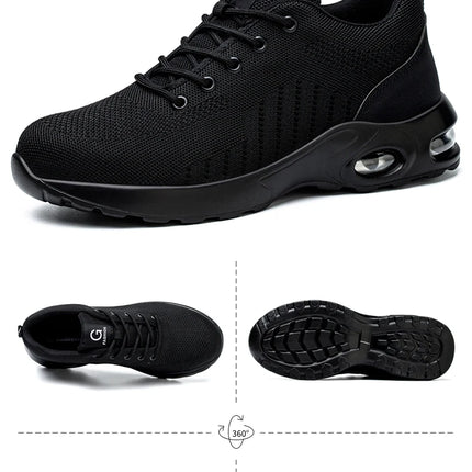 Safety shoes for men and women, breathable work sports shoes, steel toe shoes, puncture resistant safety protection shoes