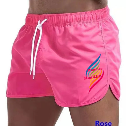 Men's Quick Drying Beach Trunks  Summer Swim Gym Shorts Surf Ventilate Drawstring Casual Fashion Daily Pants