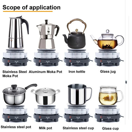 110V/220V Electric Coffee Maker Portable Stainless Steel Mocha Pot Electric Italian Coffee Maker Percolator Heated Coffee Stove