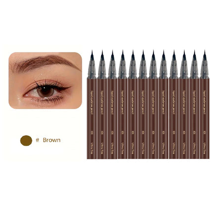 12Pcs Set Ultra Fine Extra Slim Eyebrows Pen Waterproof Professional Sweat-proof Liquid Eye Brow Pencil Long Lasting Makeup Micr