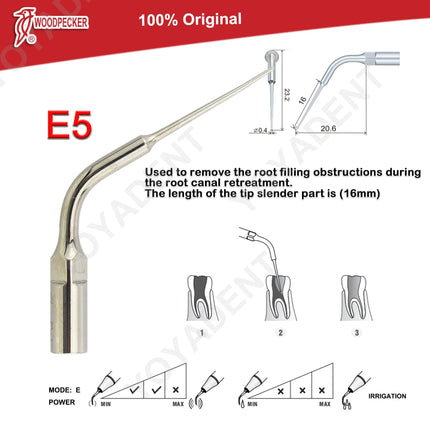 Woodpecker Tips DTE Dental Ultrasonic Endo Scaler Tips Scaling Tips Fit EMS UDS NSK SATELEC Scaler Handpiece Dentistry Tools