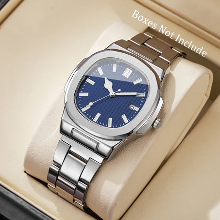 Fashion Square Men Calendar Quartz Watch Luxury Business Watches Mens Clock Reloj Hombre（Without Box）