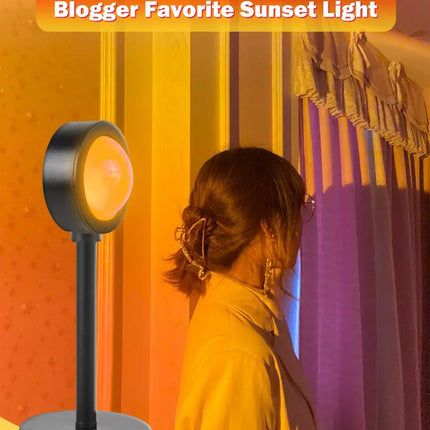 USB Sunset Lamp Sunset Projector Mood Light Living Room Bedroom Night Light Indoor Decor Bar Atmosphere Photography Background