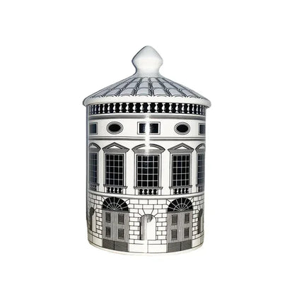 Creative Black and White Architectural Art Ceramic Jar Candle Bottle Jewelry Cosmetics Storage Jar Gift Ornament Home Decoration