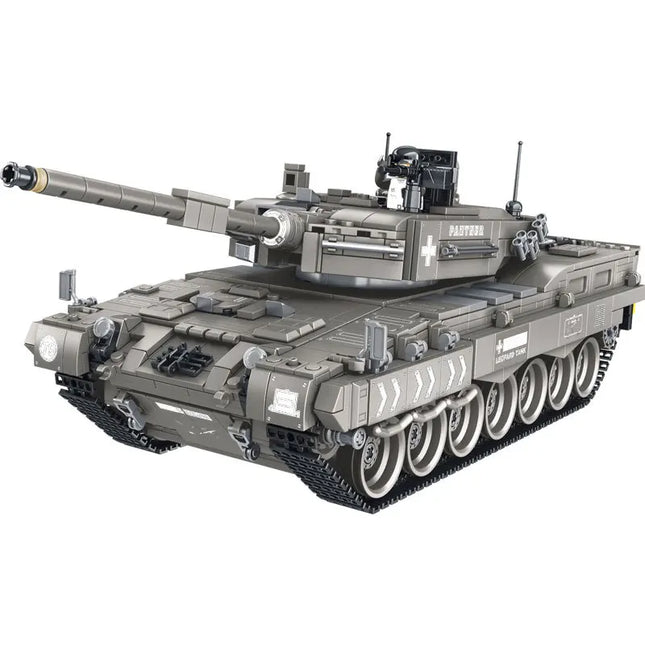 1818 Piece Bricks Technical RC Leopard 2A6 Main Battle Tank Military Building Blocks Boy Birthday Gifts Remote Control Car Toys
