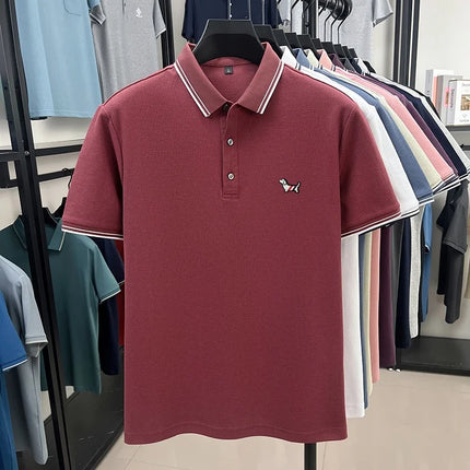 100% pure cotton Men's Polo T-shirt New Style Summer Cozy Skin-friendly Luxury high-end Commuting Short Sleeve Custom embroidery