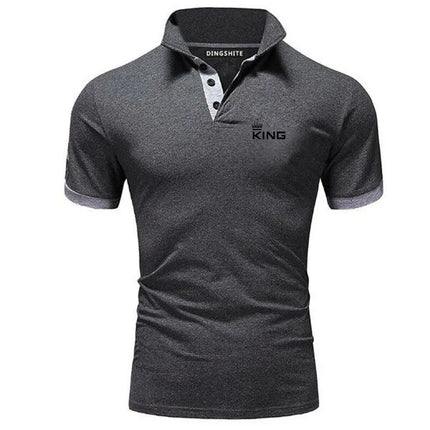 Summer new fashionable men's contrasting polo shirt, breathable short-sleeved casual men's lapel top