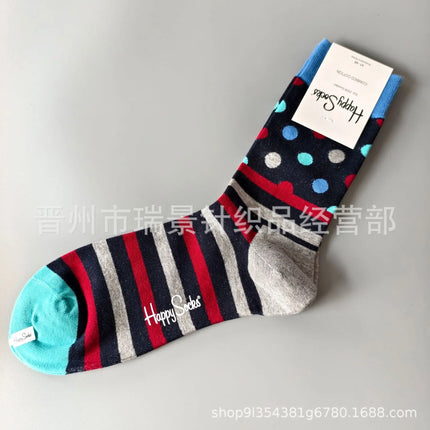 High Quality Fashionable Men's Mid-Calf Cotton Socks HappySocks New Arrival Suitable for All Seasons Swedish Design