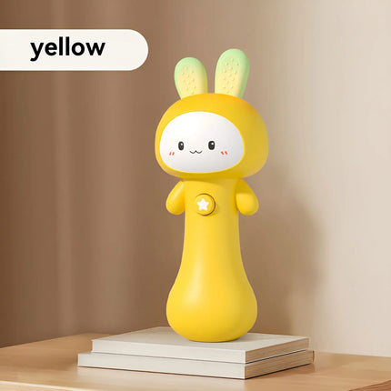 Cartoon Music Bell Toy, Rabbit Sand Hammer, Multi-Functional Soothing Sound and Light Toy
