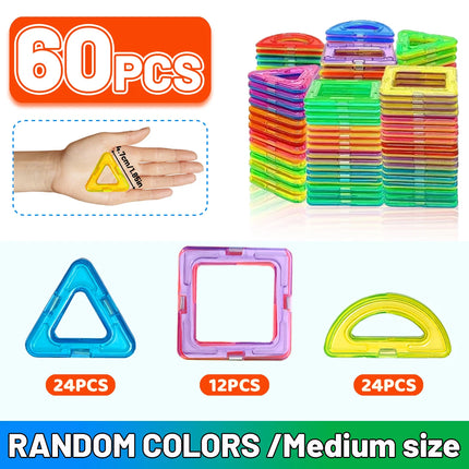 36/60/96PCS Magnetic Building Blocks Constructor Set 3D STEM Educational Toys For 3Years+ Old Kids Boys Girls Birthday Gifts