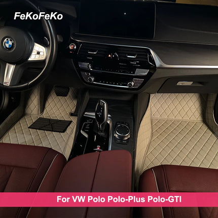 Custom Car Floor Mats For VW Polo Polo-Plus Polo-GTI Auto Carpets Foot Coche Accessorie