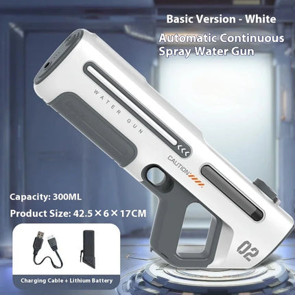 Wireless Electric Automatic Water Gun Large Capacity 8m Range Electric Burst Mode Summer Beach Outdoor Swimming Pool Toys