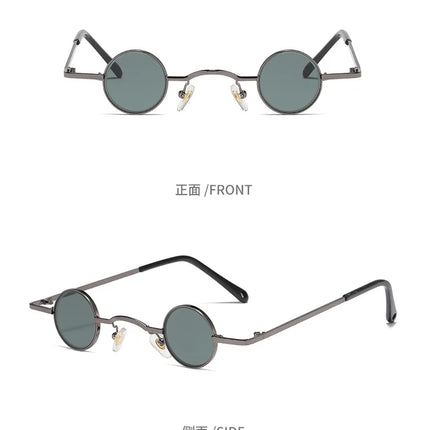 Shatar Glass Lenses New Ultra Small Circular Mini TikTok Live Funny Sunglasses Internet Celebrities Men's And Women's Sunglasses