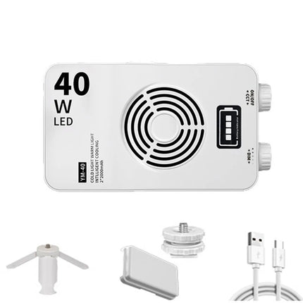 40W RGB LED Camera Light 2800-9000K 4400mAh Battery Mini LED Video Lamp with Tripod Adjustable Pocket Photography Light Camping