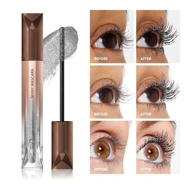 Silver Blue Purple Quick Dry Mascara Diamond Glitter Curling Thick Shiny Eyelashes Long Lasting Waterproof Sexy Mascara Makeup