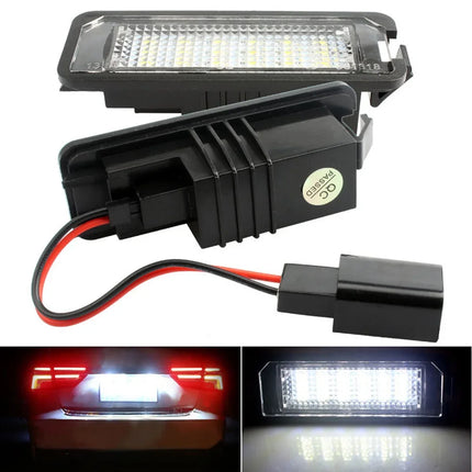 1/2PCS For VW Passat B6 CC Eos Golf 4 5 6 7 MK7 Polo Superb Seat Leon Altea LED Number License Plate Lights Assembly With Canbus