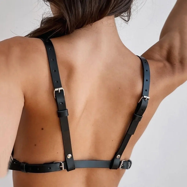 Women's Fashion Harness Belt Chest Harness Corset Leather Lingerie Bondage Lingerie Goth Fetish Clothing Harness Women's Accessory