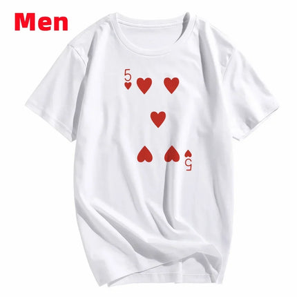 Heart Deck of Cards Party Costume Group Costume T-Shirts Poker Outfit Bridge Cards Women&Men Matching Playing Cards for Casino