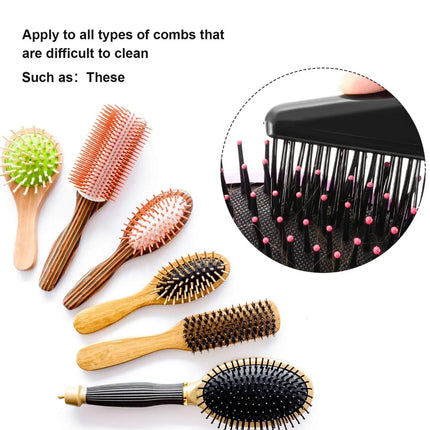 Hair Brush Cleaner Tool 2 Pack - 2-in-1 Dual Edge Removes Hair, Dust & Lint for Home & Salon
