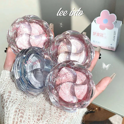 LEE INTO Dream Flower Highlight Powder Brightens and Contours Pearlescent Glitter No Flying Powder