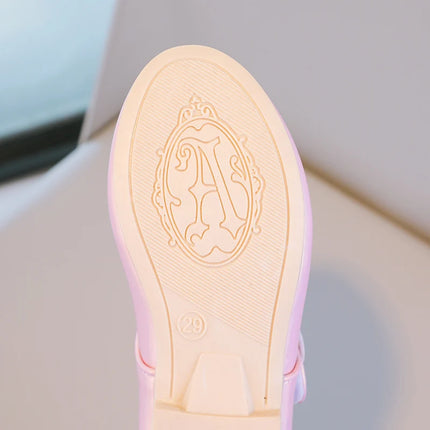 Autumn Girl's Mary Janes Appliques Low Heel Beautiful Kids Princess Shoe Three Colors Pointed Toe Breathable Children Shoe 26-36