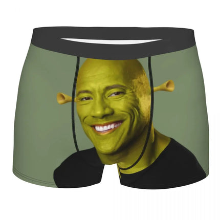 Custom Male Cool The Rock Dwayne Meme Underwear American Actor Johnson Boxer Briefs Stretch Shorts Panties Underpants