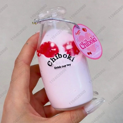 Stress Ball Handmade Milk Beverage Drink Bottle Ball Squishy Mochi Toy Squeeze Ball Stress Relieve Hand Relax Toy Gift