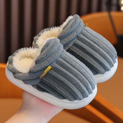 SmilePoP New Classic Fuzzy Kids Shoes Winter Outdoor Warm Antiskid Children's Slippers Indoor Furry Comfortable Home Girl Shoes