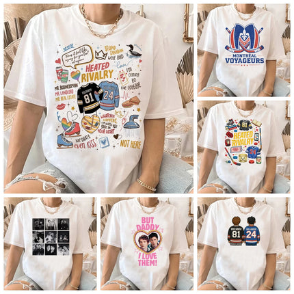 Hot Heated Rivalry Print T Shirt Women Graphic Cartoon Tops Gothic Vintage T-Shirt Fashion Y2k Streetwear Clothing