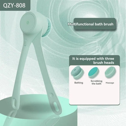 【BEST WISHES】Waterproof Electric Body For Cleansing Brush Rechargeable With 3 Brush Heads, For Skin For Cleansing And Massaging
