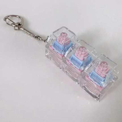 Fingertip Keyboard Clicker Toys 1/2/3/4/9 Key Crystal Keychain Stress Relief Anti-Anxiety Decompression Gadget