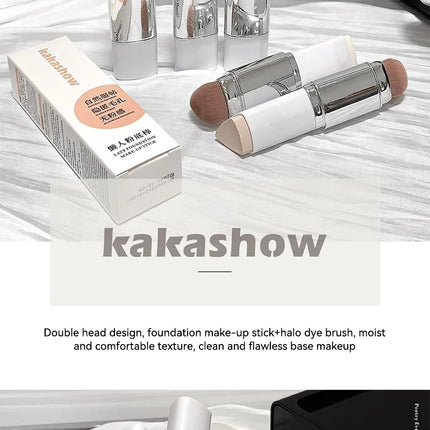 Lazy foundation stick, moisturizing and natural concealer makeup,matte makeup base,rare beauty,Keep makeup and sweat