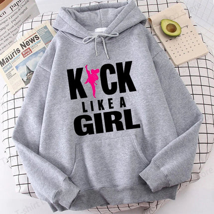 Kick Like a Girl Hoodie, Karate Hoodie, Karate Girl Hoodie, Taekwondo Hoodie, Womens Power Hoodie, Fight Sport Hoodie Sweatshirt
