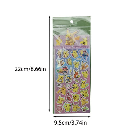 20Sheets Anime Pokemon Mix Laser Stickers Cartoon Pikachu Waterproof Decoration Decals Stationery Wholesale Toys