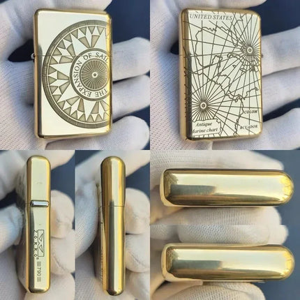 ZORRO 790 Genuine Ultra-thin Windproof Original Copper Lighter Double-sided Engraved Wheel Lighter Lighter Men's High-end Gifts