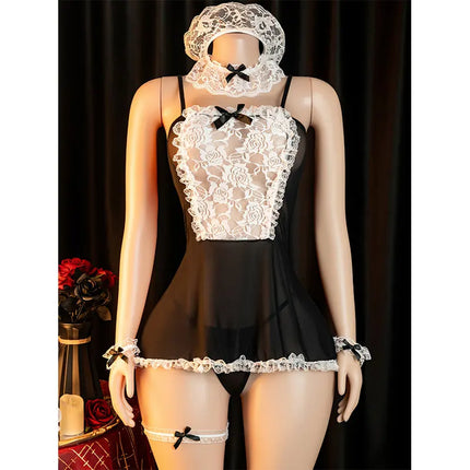 Maid Games Sex Shop Bdsm Sexy Crotchless Lingerie Cosplay Uniform French Apron T Panties Sex Toys Women Extreme Sexual Costumes