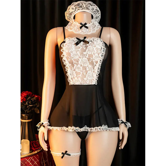 Maid Games Sex Shop Bdsm Sexy Crotchless Lingerie Cosplay Uniform French Apron T Panties Sex Toys Women Extreme Sexual Costumes