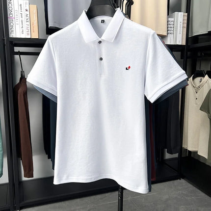100% cotton high-quality brand short-sleeve polo shirt for men, new trend, embroidered, summer breathable, comfortable, casual lapel T-shirt