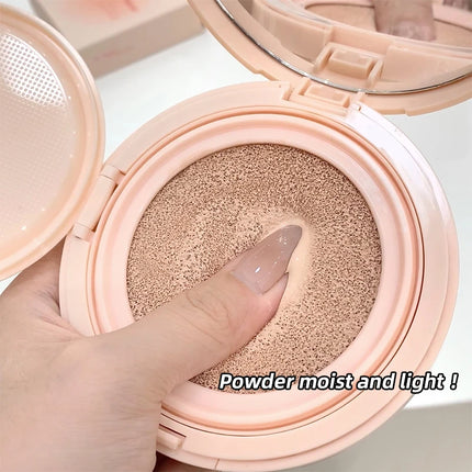 Gege Bear Milky Pink Cushion - Soft Matte Blurring Cover, Skin-Like Nude Finish, 12H Wear, Clean Beauty Lightweight Foundation