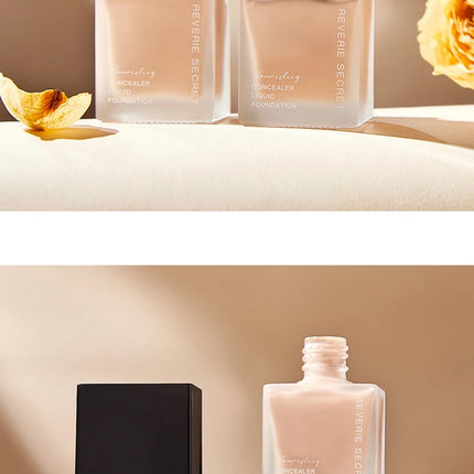 Face Liquid Foundation Full Concealer Makeup Waterproof Base Brighten Whitening Cover Dark Circles Hydrating Foundation Cosmetic