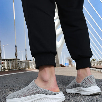 Oiaano Barefoot Man Grey Shoes Mesh Knit Slip On Ultra Light Breathable Soft Bottom Workout Casual Sports Shoes Outdoor Runing