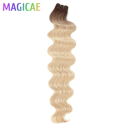 Magicae 30Inch 200g/Pc Chocolate Ombre Brown Orange Blond P27/613 Bio Body Wave Grey High Temperature Synthetic Hair Extension