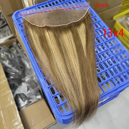 #P427 Highlight Straight 13x4 Lace Frontal 100% Raw Virgin Human Hair 4x6 Transparent Lace Closure Pre-Plucked Invisible Lace