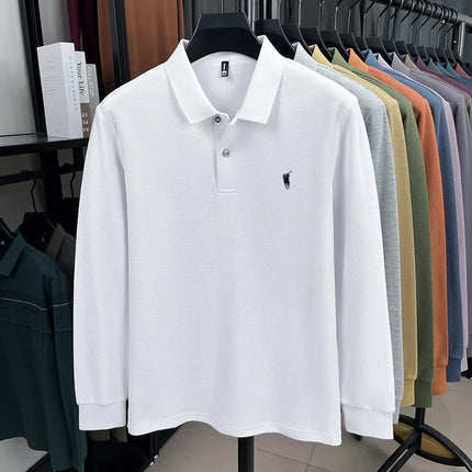 2025 New 100% Cotton High-end Brand Men's Long-sleeved Polo Shirt Autumn Fashion New Luxury Original Embroidery Top Golf T-shirt