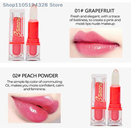 [MP]BSIMONE Glitter Lipstick Lip Balm Color Change Transparent Moisturizing Crystal Jelly Pearlescent Lip Plumper Gloss Cosmetic