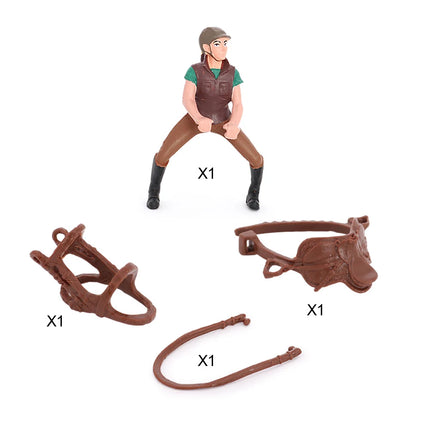 Latest Farm Horse Race House Car Model Action Figures Emulational Horseman Horse Animal Playset Figurines Toy for Christmas Gift