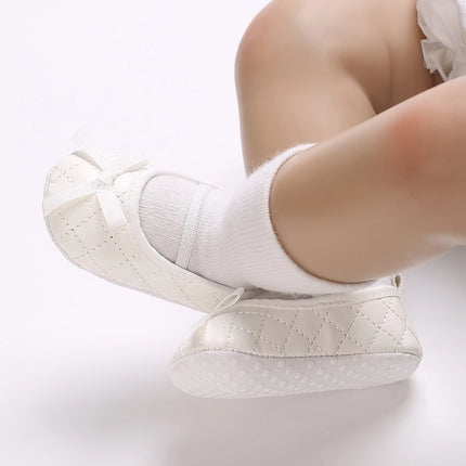 Newborn Baby Mary Jane Ballet Flat Shoes Classic Fashion Non-Slip Bow Baby Shoes Soft Sole Preschool Walking Footwear