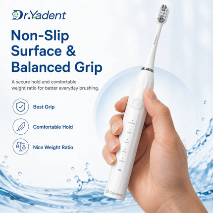 Dr.Yadent Sonic Electric Toothbrush for Adults 5 Modes Rechargeable Toothbrush IPX7 Waterproof 6 Brush Heads Type-C Gum Care